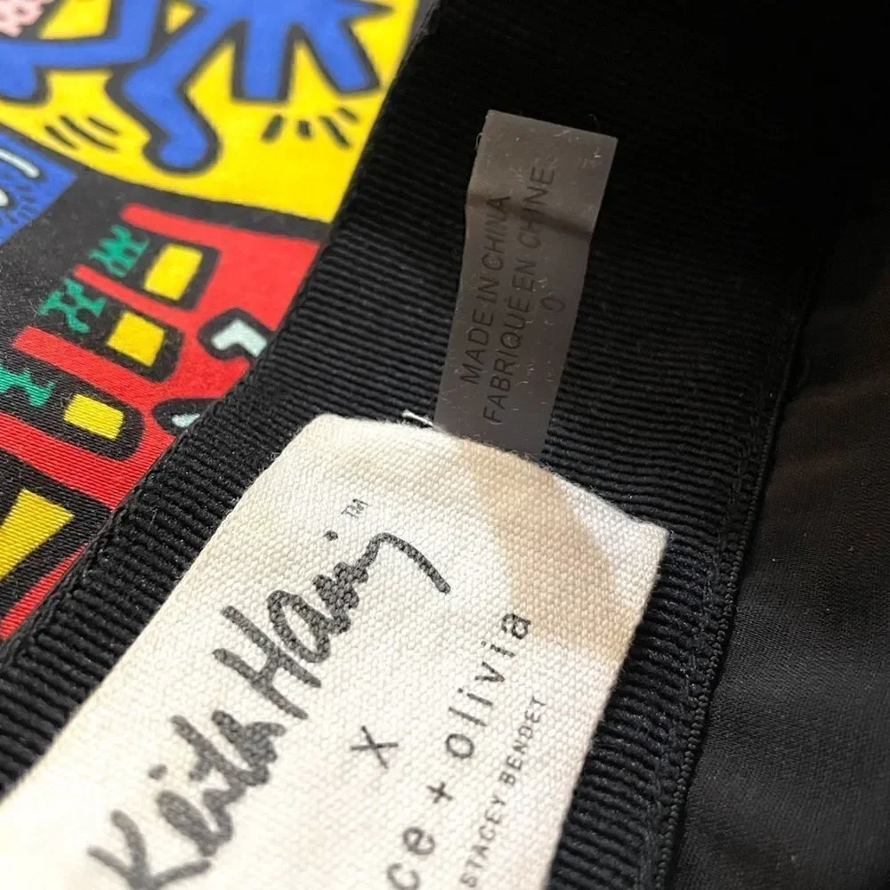 KEITH HARING X ALICE + OLIVIA Graphic Print Mini Skirt | Size: XS | 0 |